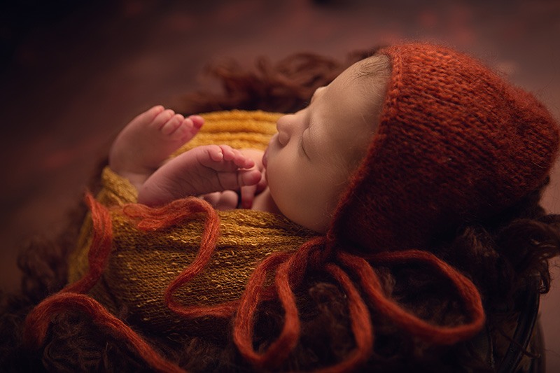 Newborn Baby at Photo Shoot in Cornwall