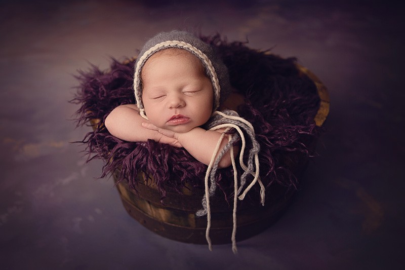 Newborn Baby at Photo Shoot in Cornwall